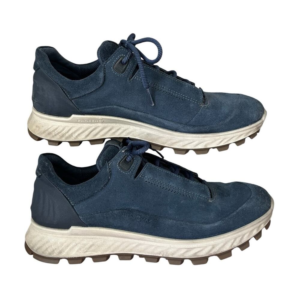ECCO Exostrike Sneaker Outdoor Hiking Comfort Support Marine Navy Blue Suede 10